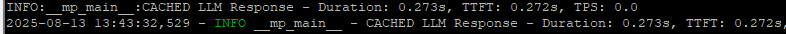 Cached LLM response with a TTFT of 272ms